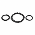 Pulsera de piedra ónix negro mate - sin metal